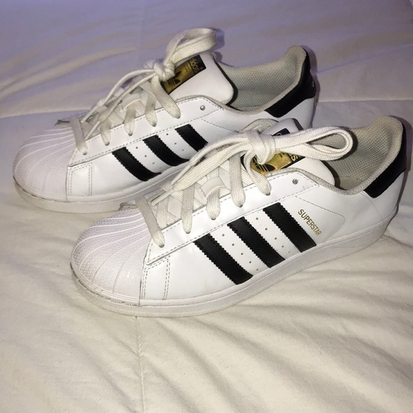 Adidas Black/White Superstar Classic Sneakers - Picture 1 of 3